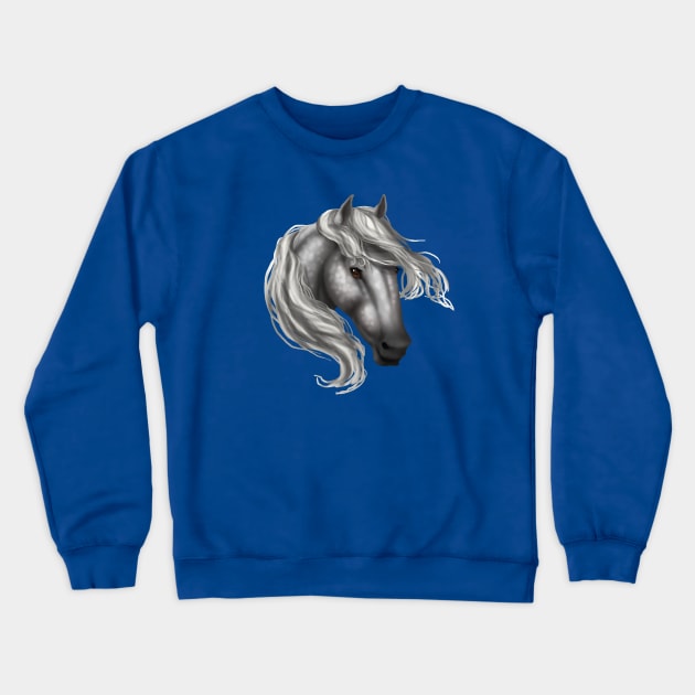 Horse Head - Dapple Brown Eyes Crewneck Sweatshirt by FalconArt